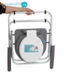 توالت فرنگی سیار تاشو دسته دار آلومینیومی بدون قیف - Image 5