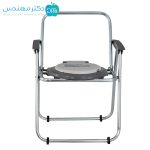 توالت فرنگی سیار تاشو دسته دار آلومینیومی با قیف - Image 3